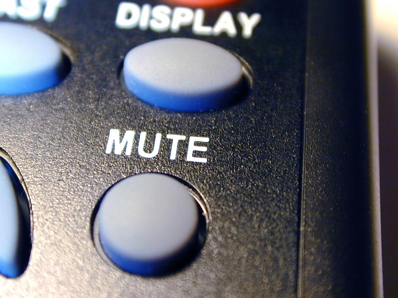 Free Stock Photo: close up of the mute button on a remote control commander
