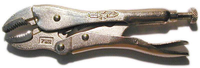 Free Stock Photo: Vice grips locking jaw pliers in close-up on a white background