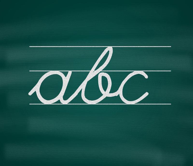 Free Stock Photo: Handwritten ABC with white chalk on blackboard