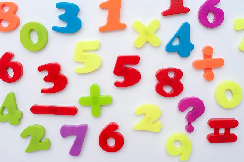 Free Stock Photo: Bunch of colorful numbers on white background
