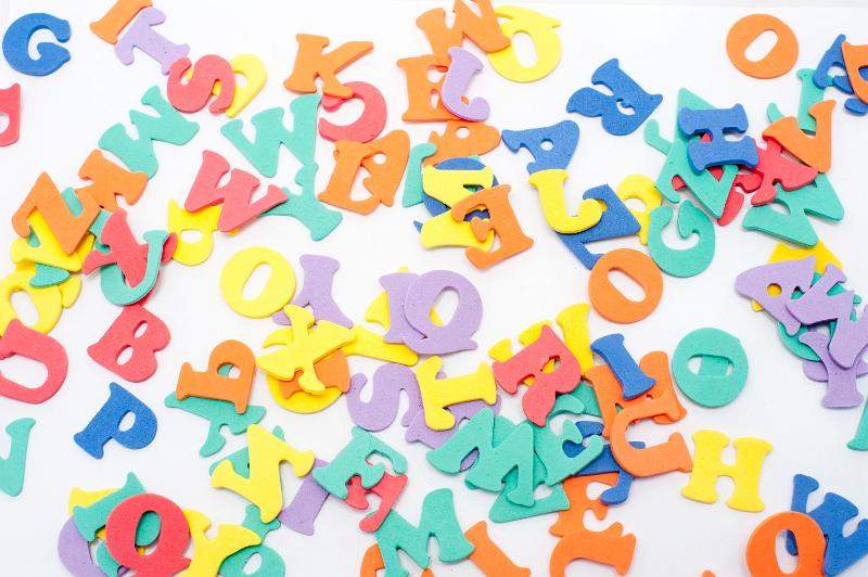 Free Stock Photo: Scattered multi colored letters of the alphabet, learning concept