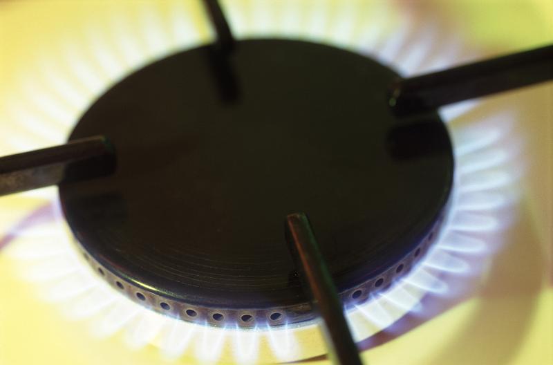 Free Stock Photo: blue flames from a gas cooker hob