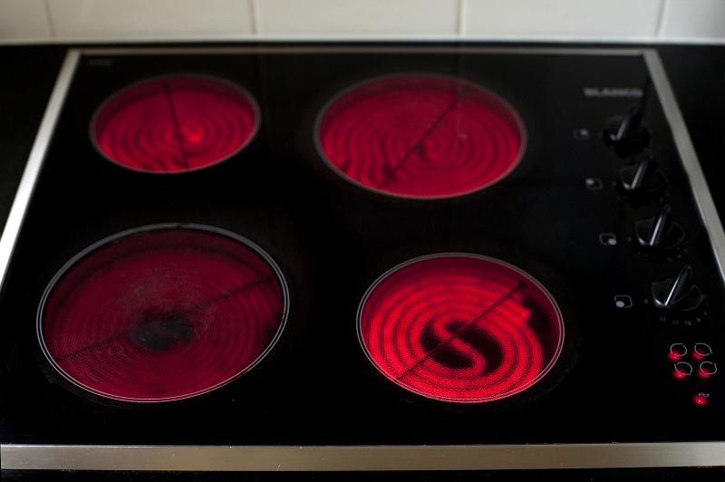 Free Stock Photo: four hotplates on an electric glass cooktop