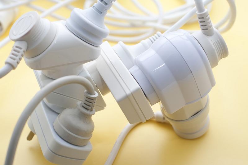 Free Stock Photo: an tangle of mains power adaptors and double plugs