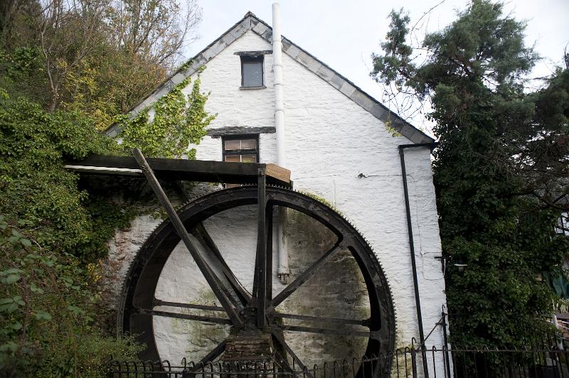 Free Stock Photo: historic water powered mill with an overflow wheel