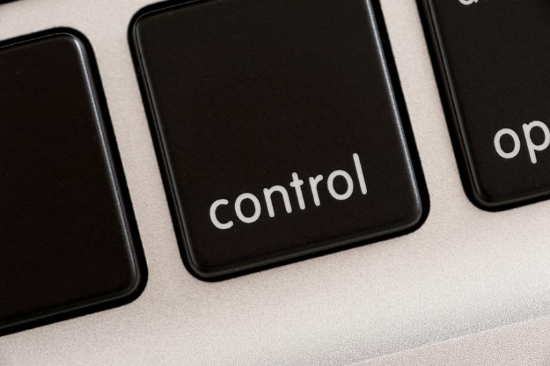 Free Stock Photo: Close up Conceptual Black Control Key on a White Computer