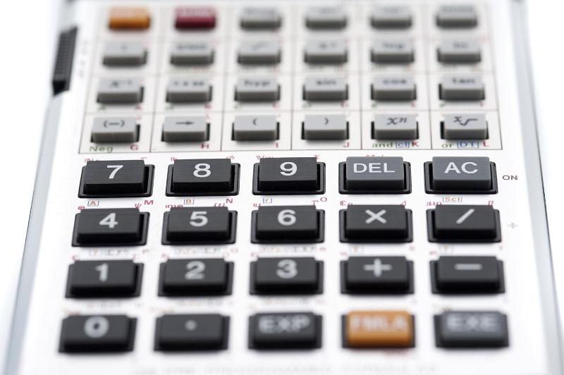 Free Stock Photo: Close up shot of calculator buttons - selective focus