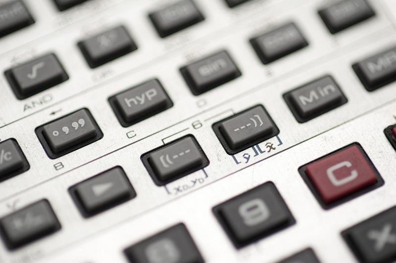 Free Stock Photo: Close up shot of calculator keys - shallow DOF