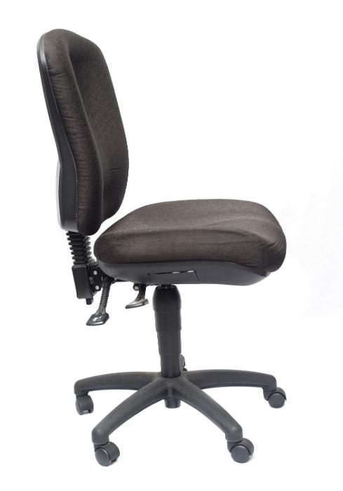 Free Stock Photo: Black office chair isolated on white - side view