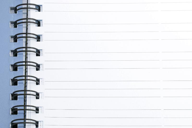 Free Stock Photo: Spiral bound blank lined notebook page with room for your text or message