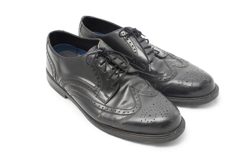 Free Stock Photo: Pair of black business shoes isolated on white