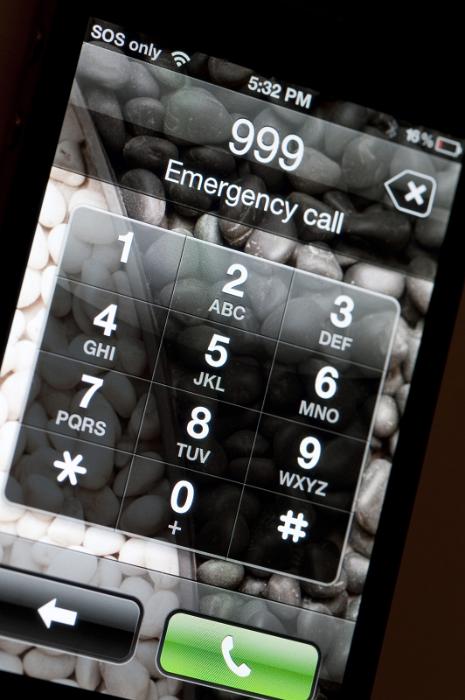 Free Stock Photo: 999 emergency telephone used to summon assistance from the central monitored call centre in times of emergency