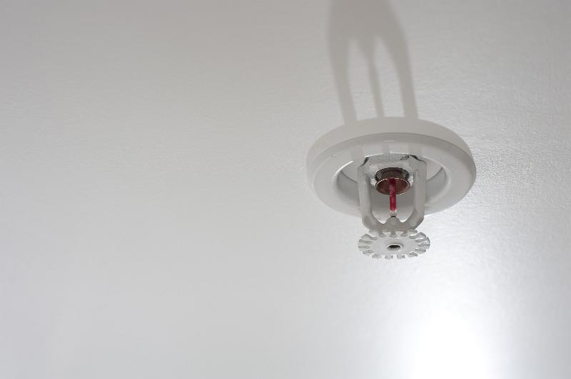 Free Stock Photo: Overhead domestic fire sprinkler system which will react to increased heat from a fire and start spraying water